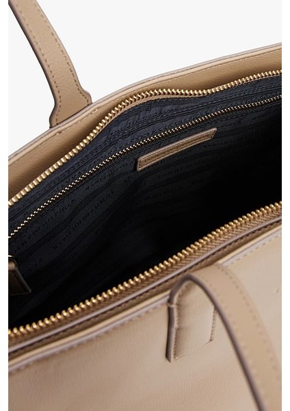 Kadın Logotape Tote Omuz Çanta - Açık Kahverengi fırsatları