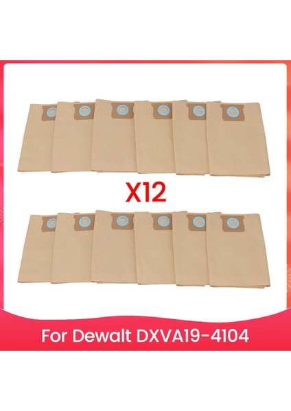 12 Adet Vakumlu Toz Kağıt Torbası Dewalt DXVA19 4104 Elektrikli Süpürge Aksesuarları Yedek Parçalar Toz Torbası Için Uygun (Yurt Dışından)