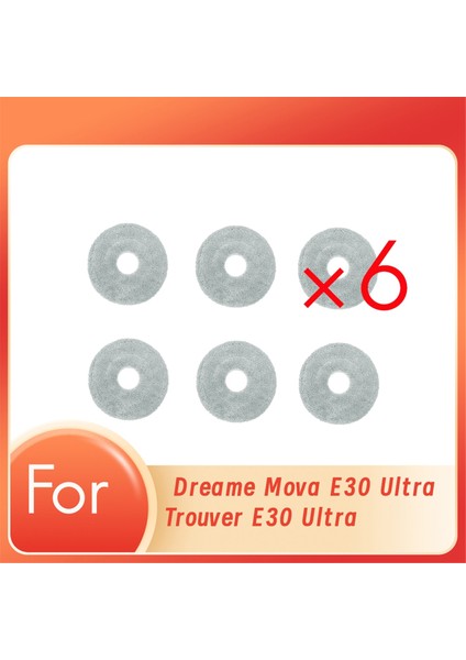 Dreame Mova E30 Ultra / Trouver E30 Ultra Robot Süpürge Parçaları Değişimi Için 6 Adet Temizleme Bezi (Yurt Dışından)