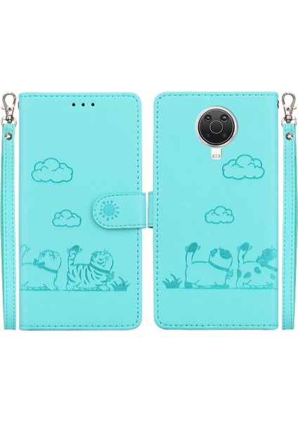 Nokia G10 Deri Cüzdan Kedi Rfıd Kart Yuvası Tutucu Kickstand Için Flip Case (Yurt Dışından)