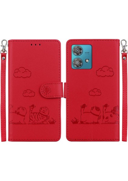 Motorola Kenar 40 Neo Kart Yuvası Tutucu Için Flip Case Kickstand Deri Kedi (Yurt Dışından) indirimleri