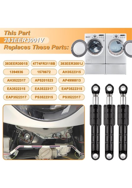 383EER3001S 383EER3001V Lg, Kenmore/sears Çamaşır Makineleri Için Çamaşır Makinesi Amortisörü Değişimi (Yurt Dışından) indirimleri