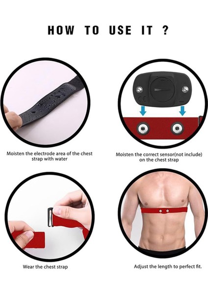 Kalp Atış Hızı Göğüs Kayışı Yedek Kemer Ayarlanabilir Bisiklet Kalp Atış Hızı Kemeri Elastik Kemer Kırmızı (Yurt Dışından) fırsatları