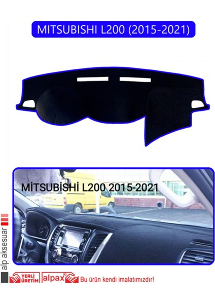 Mıtsubıshı L200 2015-2021 Torpido Koruma Halısı - Mavi Kenar