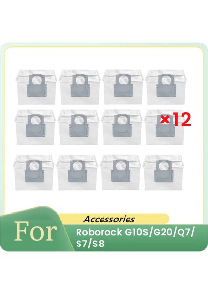 Roborock G10S/G20/Q7/S7/S8 Süpürge Aksesuarları Toz Torbaları Temizleyici Parçaları Değiştirme Için 12 Adet Toz Torbası (Yurt Dışından)