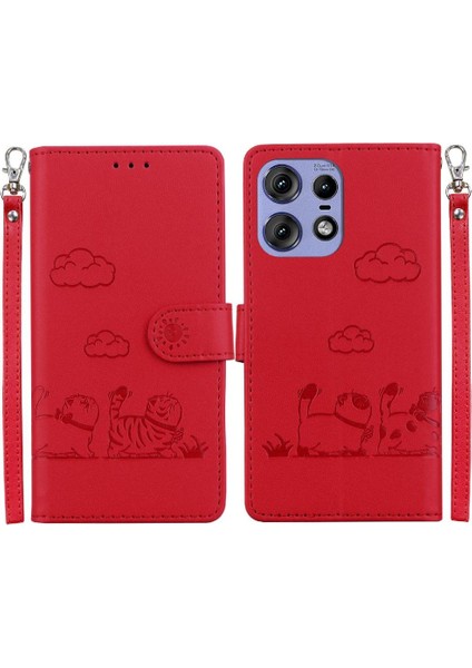 Motorola Kenar 50 Pro Kedi Rfıd Deri Cüzdan Kart Yuvası Için Flip Case (Yurt Dışından) indirimleri
