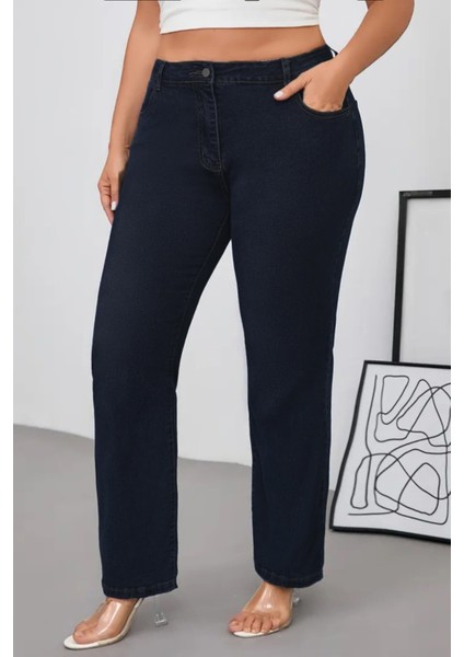 Cedy Denım - Kadın Büyük Benden Boru Paça Yüksek Bel Regular Fit Likralı Pantolon C626 modelleri