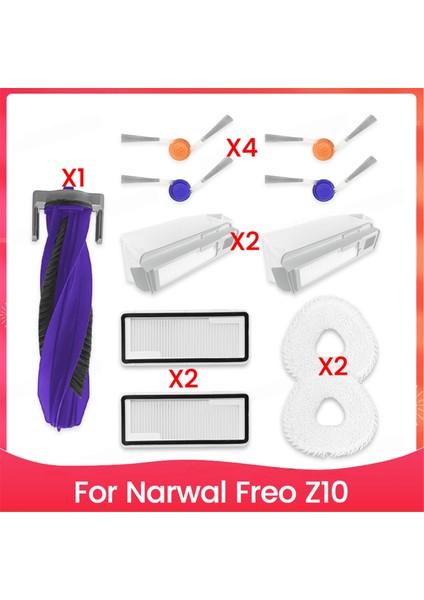 Narwal Freo Z10 Vakum Parçaları Ana Silindir Yan Fırça Hepa Filtre Paspas Bezi Toz Torbası Aksesuarları (Yurt Dışından)