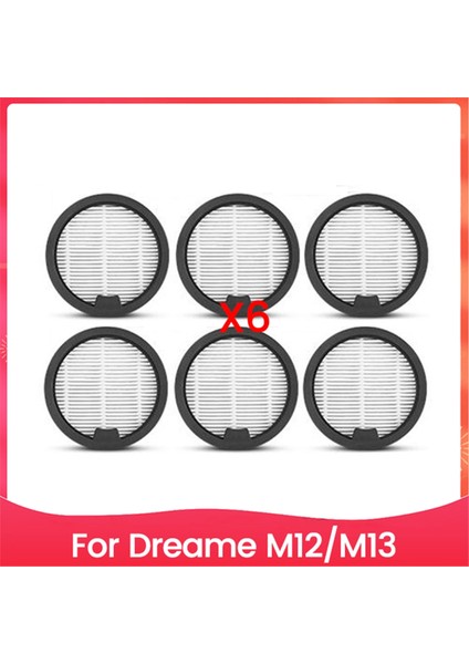 6 Adet Vakum Filtresi Aksesuarları Dreame M12 M13 Vakum Süpürgesi Aksesuarları Yedek Filtresi Için Uygundur (Yurt Dışından)