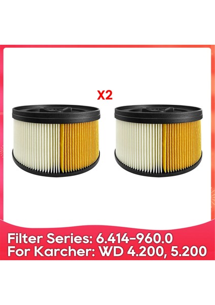 Karcher Wd 4.200, 5.200 M, 5.300 M, 5.500 M, 5.800 Eco Ogic, 6.414-960 Elektrikli Süpürge Filtre Aksesuar Parçaları (Yurt Dışından)