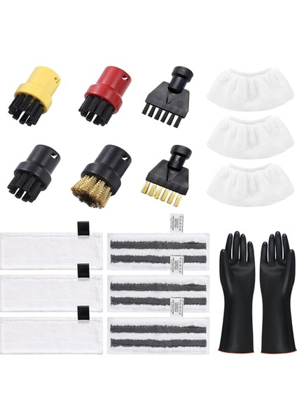 Karcher Buharlı Temizleyici Easyfix Sc2 Sc3 Sc4 Sc5 Için Aksesuarlar, Mikrofiber Bez Seti ve Zemin Nozulu Yuvarlak Fırçalar ile (Yurt Dışından)