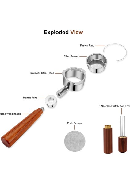 Dipsiz Portafilter, 3 Kulaklı Espresso Portafilter Aksesuar Seti, 54MM Breville Sage Barista Espresso Makinesi Için (Yurt Dışından) indirimleri