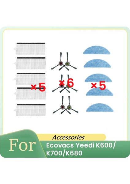 Ecovacs Yeedi K600/K700/K680 Süpürme Robotu Aksesuarları Temizleyici Parçaları Değişimi Için 16 Adet (Yurt Dışından)