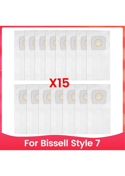 15 Adet Elektrikli Süpürge Torbası Bissell Style 7 1739 3522 3525 3545 3550 3554 6592 Serisi Yedek Parça 32120 (Yurt Dışından)