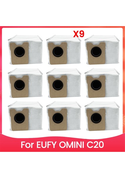 Eufy C20 Omni Robot Süpürge Için 9 Adet Toz Torbası, Büyük Kapasiteli Toz Torbası Yedek Aksesuarları (Yurt Dışından)