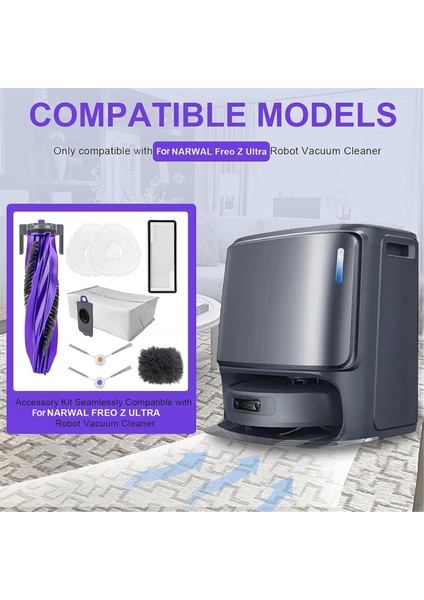 Narwal Freo Z Ultra Elektrikli Süpürge Aksesuarları Için 32 Adet Yedek Kit Silindir Yan Fırça Hepa Filtre Paspas Pedi Toz Torbası (Yurt Dışından) modelleri