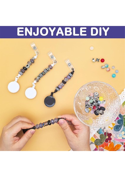 30 Adet Boncuklu Rozet Makarası Geri Çekilebilir, Dıy Boş Rozet Makarası Seti Kemer Klipsli Boncuklu Ürünler Ofis Malzemeleri Için Hediye (Yurt Dışından) modelleri