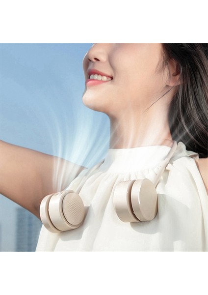 Taşınabilir Askılı Boyun Fanı Katlanabilir Şarj Edilebilir Kanatsız Mini Fan Seyahat ve Açık Hava Sporları Için Khaki (Yurt Dışından) indirimleri