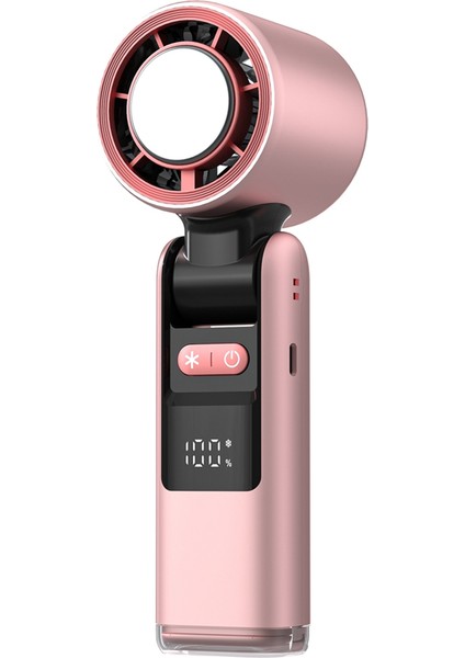 Taşınabilir El Tipi Fan USB Şarjlı Ayarlanabilir Hızlı Dijital Ekranlı Fan Katlanabilir Tasarım Gece Lambası ile Yüksek Hızlı Fan, B (Yurt Dışından)