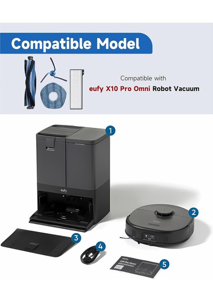 Eufy X10 Pro Omni Robot Süpürge Için Yedek Parçalar - Daha Iyi Temizlik Performansı Için Kaliteli Aksesuarlar (Yurt Dışından) fiyatları