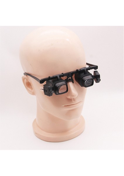 24X Kafa Bandı Büyüteç LED Işıklı Mücevher Saat Onarım Lehimleme Büyüteç Büyüteç Kaynak Gözlükleri Siyah (Yurt Dışından)