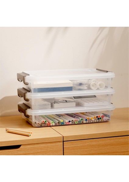 Adet Mandallı Kapaklı Plastik Saklama Kutuları Taşınabilir Proje Kutusu Şeffaf Dosya Kutusu Istiflenebilir Depolama (Yurt Dışından) modelleri