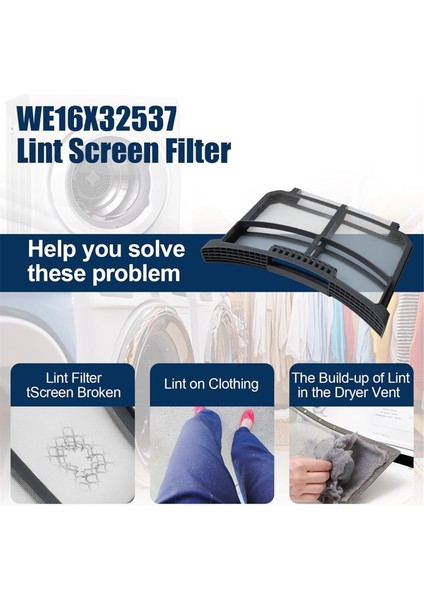 2 Adet WE16X32537 Kurutma Makinesi Lint Filtresi Ge Hotpoint Giysi Kurutma Makinesi Parçaları Için WE16X29597 AP7205579 Lint Filtresini Değiştirin (Yurt Dışından) fırsatları