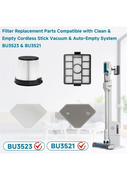 BU3523 Shark Clean Hafif Kablosuz Temizleyici Çubuk Vakum BU3523 BU3521 BU3120 Filtre ve Köpük Filtre Için Aksesuarlar (Yurt Dışından) modelleri