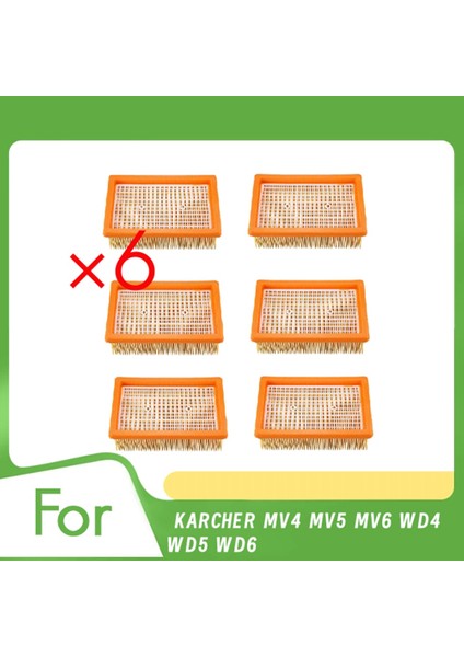 6 Adet 2.863-005.0 Hepa Filtre Karcher Mv4 Mv5 Mv6 Wd4 Wd5 Wd6 Elektrikli Süpürge Islak ve Kuru Elektrikli Süpürge Filtresi (Yurt Dışından)