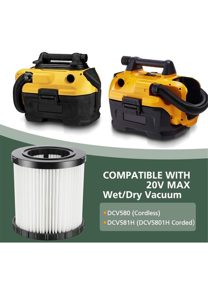 5 Adet DCV5801H DCV581H Islak Kuru Vakum Filtreleri Dewalt Vakum DCV580H Hepa Yedek Filtresi (Yurt Dışından) fiyatları