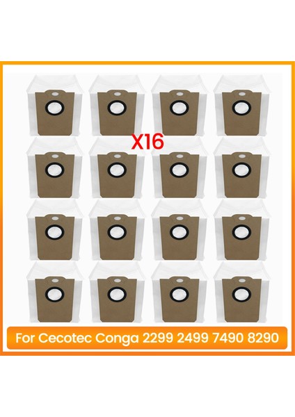 Cecotec Conga 2299 2499 7490 8290 Elektrikli Süpürge Aksesuarları Yedek Parçası Için 16 Adet Elektrikli Süpürge Toz Torbası Seti (Yurt Dışından)