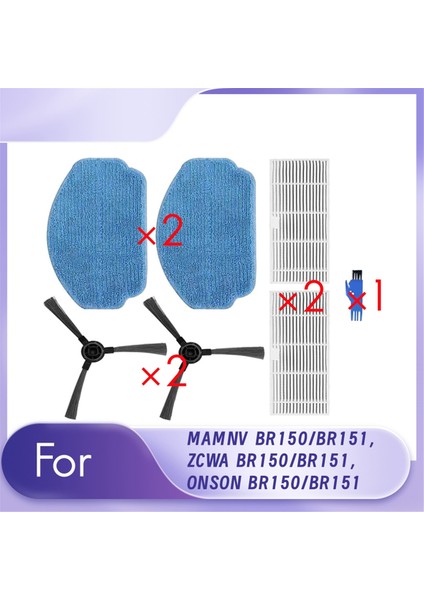 Mamnv BR150/BR151, Zcwa BR150/BR151, Onson BR150/BR151 Elektrikli Süpürge Aksesuarları Yedek Kitleri Için 7 Adet (Yurt Dışından)