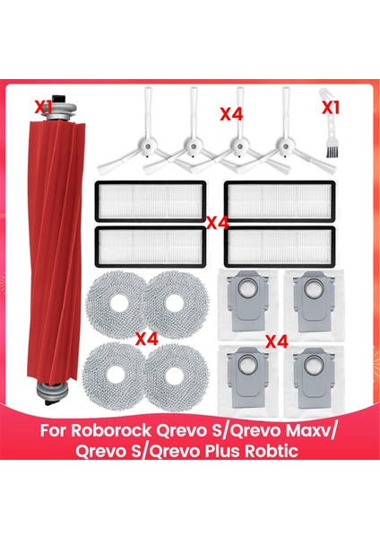 Roborock Qrevo S/qrevo Maxv/qrevo S/qrevo Plus Robtic Elektrikli Süpürge Fırça Filtre Paspaslar Için Aksesuar Seti (Yurt Dışından)