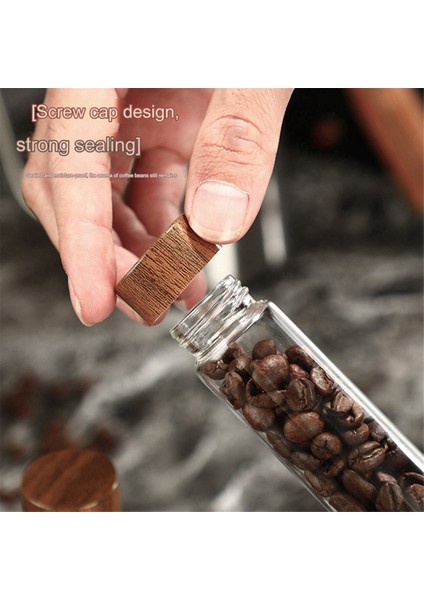 Cam Test Tüpü Sergileme Standı Barista Araçları Tek Tüp Depolama Kahve Çekirdeği Dağıtım Şişesi Kahve Kapalı Kavanoz Fasulye B (Yurt Dışından) fiyatları