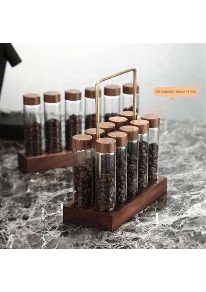 Cam Test Tüpü Sergileme Standı Barista Araçları Tek Tüp Depolama Kahve Çekirdeği Dağıtım Şişesi Kahve Kapalı Kavanoz Fasulye B (Yurt Dışından) fırsatları