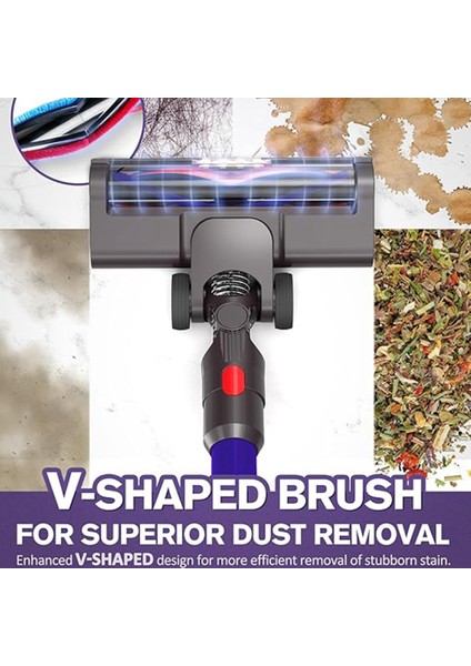 Dyson V15 V8 V7 V10 V11 Elektrikli Süpürgeler, Sert Zemin Aparatı, LED Işıklı Yumuşak Silindir Fırça Başlığı (Yurt Dışından) fırsatları