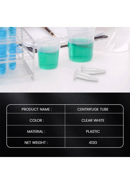 500 Adet Laboratuvar Şeffaf Beyaz Işaret Baskılı Plastik Santrifüj Tüpü 1.5ml (Yurt Dışından)