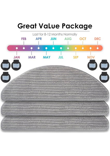 Irobot Roomba Combo J5 J5+ I5 I5+ J5 J5+ I5 I5+ Robot Süpürge ve Paspas Için 3 Paspas Bezi + 6 Fitil, Yedek Aksesuarlar (Yurt Dışından) fiyatları