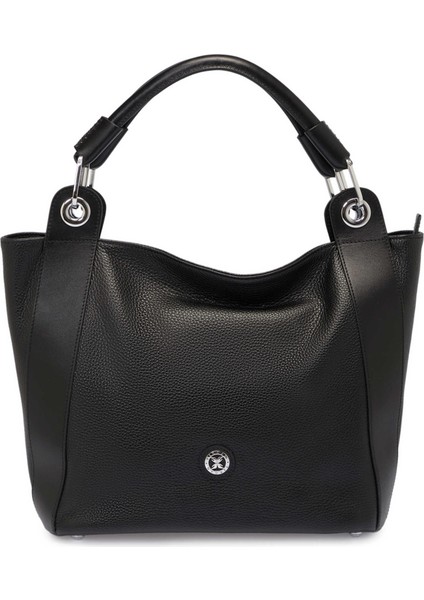 Siyah Hakiki Deri Kadın El Çantası - S25Y1BC77736-D3H