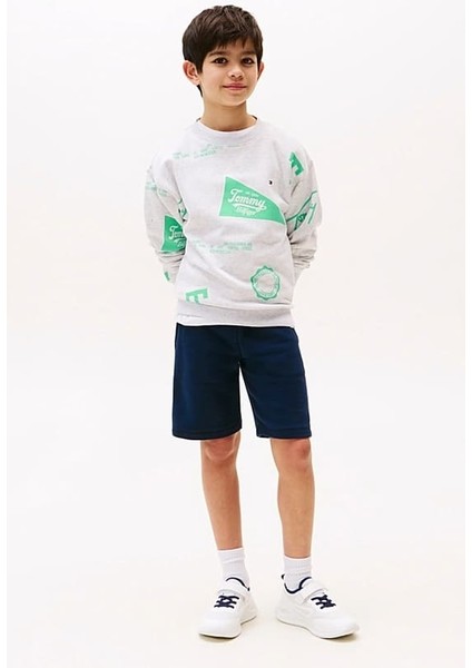 Erkek Çocuk All Over Baskılı Sweatshirt - Gri fiyatları