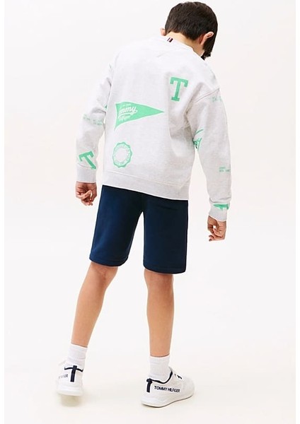Erkek Çocuk All Over Baskılı Sweatshirt - Gri modelleri