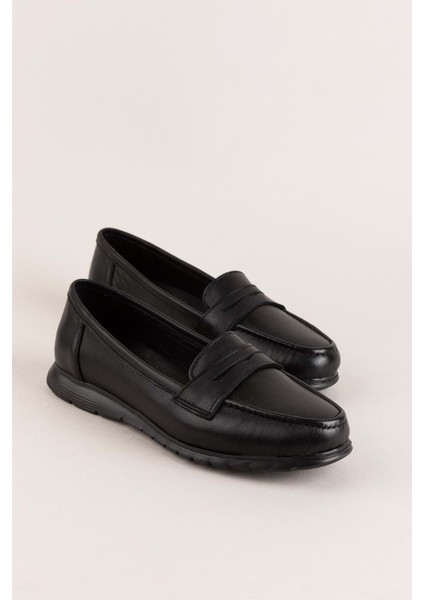 Kadın Hakiki Deri Tüy Kadar Hafif Loafer USL.2027 - Siyah - 36 Siyah