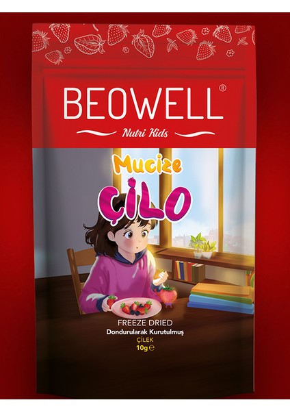 Mucize Çilo 12 gr | Freeze-Dried Dondurularak Kurutulmuş Çilek Atıştırmalığı