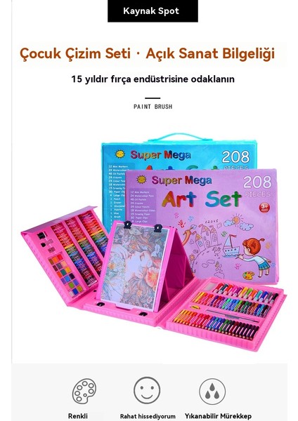 208 Adet Boya Fırçası Kurşun Boya Kalem Suluboya Kalem Öğrenci Kırtasiye Boyama Seti (Yurt Dışından)