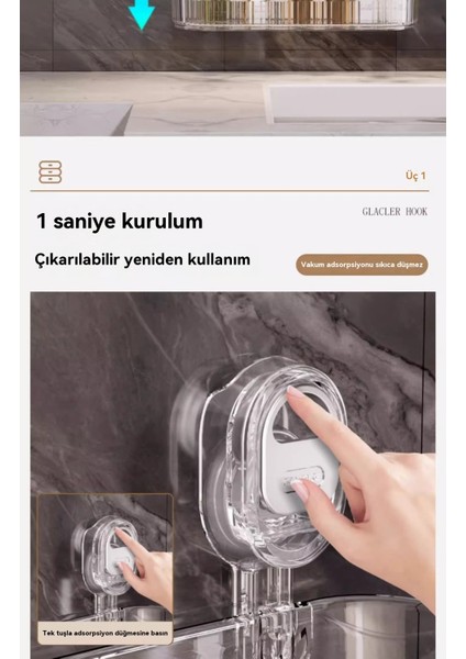Üst Düzey Büyük Banyo Vantuz Raf (Yurt Dışından)