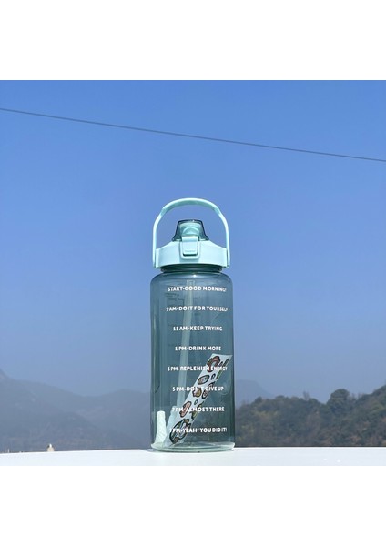 2000ML Saman ile Etiket ile Düşme Önleyici Su Bardağı (Yurt Dışından)