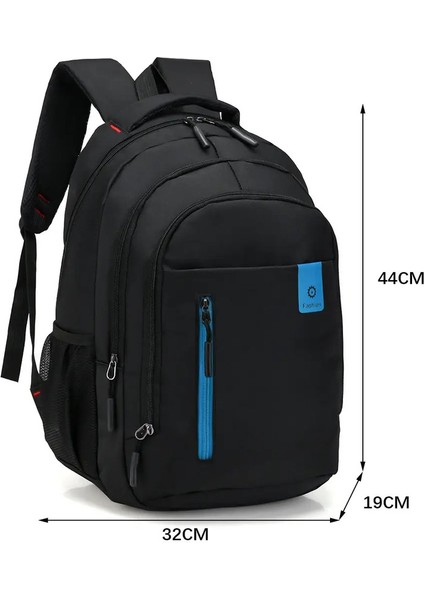 Erkekler Sırt Çantaları Oxford Su Geçirmez Sırplı Işletme Bilgisayar Çantası Günlük Seyahat Sırt Çantaları Kıdemli Lise Öğrenci Schoolbag 가방 Renk: Blue-B (Yurt Dışından)