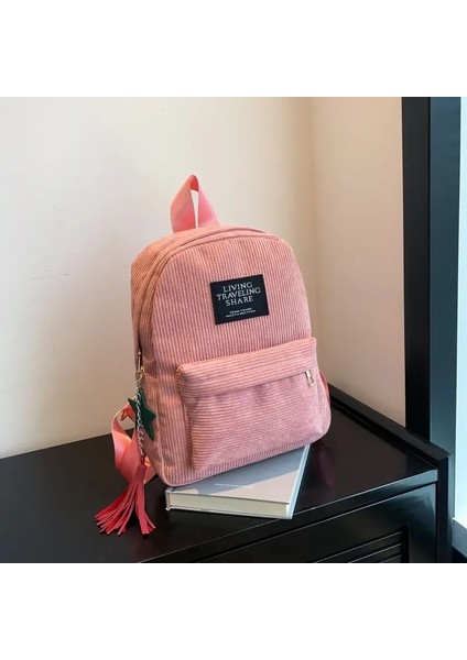 Sıradan Kadın Sırt Çantası Kadın Kolej Okulu Çantaları Seyahat Sırt Çantası Kadife Omuz Çantaları Genç Kızlar Için Spor Kaçma Rolor: Lakegreen/boyut: 25X9X32CM (Yurt Dışından)