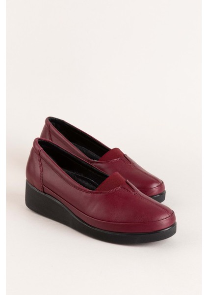Içi Dışı Hakiki Deri Yumuşak Dokulu Günlük Ayakkabı NDR.101 - Bordo - 40 Bordo