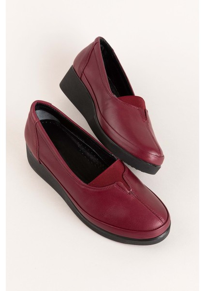 Içi Dışı Hakiki Deri Yumuşak Dokulu Günlük Ayakkabı NDR.101 - Bordo - 40 Bordo fiyatları